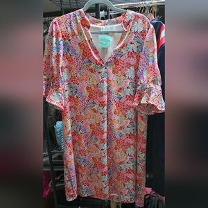 Floral print mini dress XL